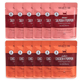 Portland Pet Food Company cat food variety pack front view with convenient 2.6-ounce pouches