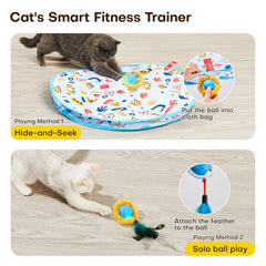 Potaroma automatic-moving ball in play mat keeps cats curious and active