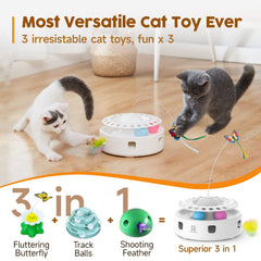 Potaroma butterfly cat toy flaps, enticing cats to pounce and chase.