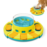 Potaroma dog puzzle toy 2-levels lid-dispenser demonstrates interactive treat release