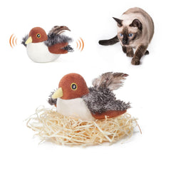Potaroma rechargeable flapping sparrow toy keeps cats active