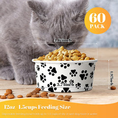 Potchen 60-piece paper bowls set for convenient travel feeding.
