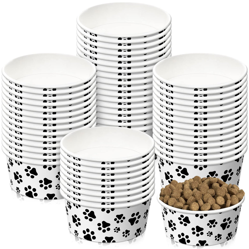 Potchen disposable dog bowls with a cute pattern for mess-free meals on the go.