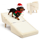 Powerful Xishan dog stairs foldable wooden ramp in beige for sofa access