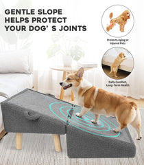 Powerful Xishan dog stairs foldable footstool design blends with home decor.
