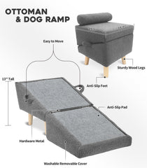 Powerful Xishan dog stairs side view shows sturdy wood built for daily use.