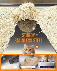 Powools litter box includes a scoop for quick, hygienic scooping