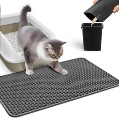 Powools cat litter mat double-layer design for easy litter recycling.
