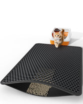 Powools cat litter mat with honeycomb top traps litter for a cleaner floor