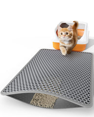 Powools cat litter mat double-layer top honeycomb traps litter from paws