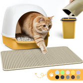 Powools cat litter mat honeycomb layer traps litter at the box entrance