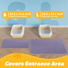 Powools cat litter mat waterproof bottom and anti-slip backing protects floors.