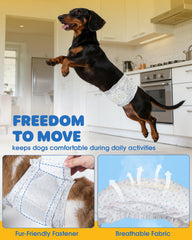 Powools dog wrap uses breathable fabric and soft edges for comfort.