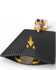 Powools ultra-large litter mat top view reduces tracking and keeps floors tidy.