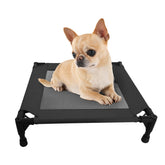 Pozico elevated pet bed with mesh top view for breathable cooling in small spaces