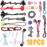 PPTAIO 18-pack dog rope toys pack for versatile indoor and outdoor play.