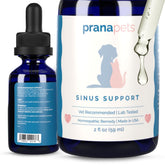 PranaPets Sinus Support Liquid bottle with dropper for easy at-home administration
