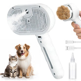 PrawPawtic Pet Steam Deshedding Brush with water tank for gentle deshedding.