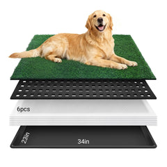 Premjin dog grass mat with tray in assembly for easy setup.