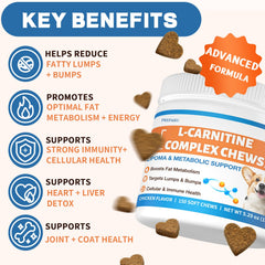 PREPAKU Lipoma ingredients chart highlighting natural, vet-formulated blend