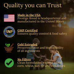 Prestige Breed Multivitamins dog enjoying treat for daily wellness