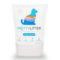 PrettyLitter color-changing crystals indicate health markers with intuitive color shifts.