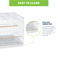 Prevue Flight Cage removable tray enabling quick cleaning after playtime