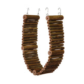 Prevue Naturals Wonder Walk Bridge front view shows natural materials for engaging bird play.