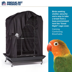 PH Prevue Hendryx cage cover blocks drafts and creates a calm sleeping space.