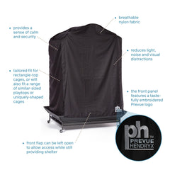 PH Prevue Hendryx breathable nylon cage cover promotes airflow and light blocking.