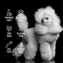 PRIDE AND GROOM Non Shedder Shampoo bottle: gentle cleanse for a nourished coat.