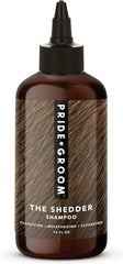 Pride and Groom The Shedder bottle close-up with flow-control AppCap for easy one-handed use.