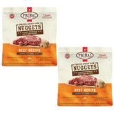 Primal freeze-dried beef nuggets in bag for convenient feeding.