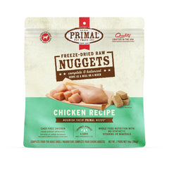 Primal freeze dried nuggets bag-front view for dogs, convenient raw nutrition.