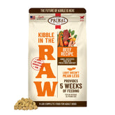 Primal Kibble in The Raw bag shows convenient raw nutrition for dogs.