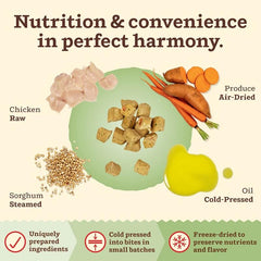 Primal Kibble in The Raw chicken recipe bowl with fresh ingredients.