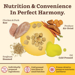 Primal Kibble in the Raw scoop and serve shows convenient, mess-free meals for busy days.