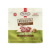 Primal Pet Foods Lamb Nuggets packaging front showcases grain-free premium formula.