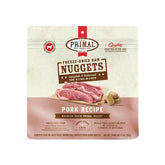Primal Pet Foods freeze-dried pork nuggets package for convenient raw nutrition