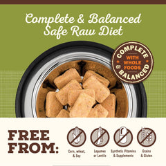 Primal Pronto Mini Nuggets Lamb rehydrated bowl; improved aroma and texture.