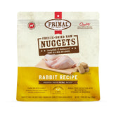 Primal Rabbit Freeze Dried Nuggets shown in a bowl for a convenient complete meal