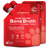 Primalvore beef bone broth pour over a bowl for pets, highlighting hydration and meal topper use