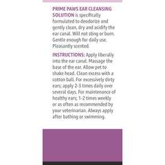 Prime Paws ear cleaner application on the ear canal for thorough flush.