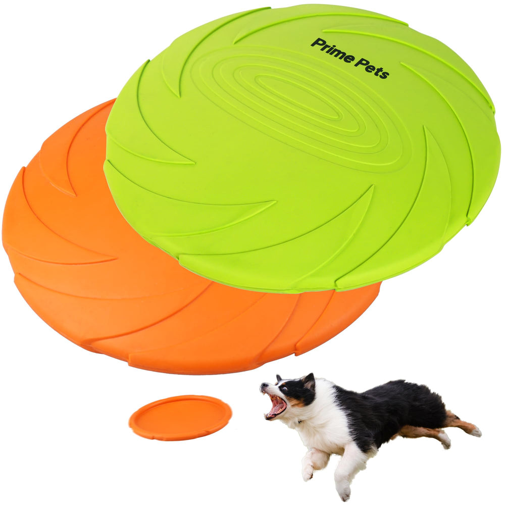 Prime Pets dog flying disc orange for durable outdoor fetch and long flights.