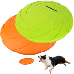 Prime Pets dog flying disc orange for durable outdoor fetch and long flights.