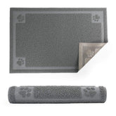 Prime Pets dog food mat waterproof 35in x 24in catches spills and protects floors.