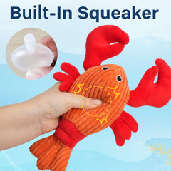 Prime Pets crab plush toy with crinkle texture for sensory engagement