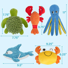 Prime Pets turtle plush toy with crinkle panels for chewing and grip