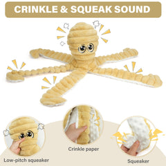 Prime Pets octopus with crinkle legs adds extra sensory fun.