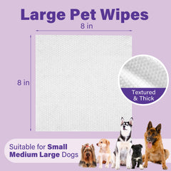 Prime Pets dog wipes for butt area gently cleanse and deodorize fur between baths.